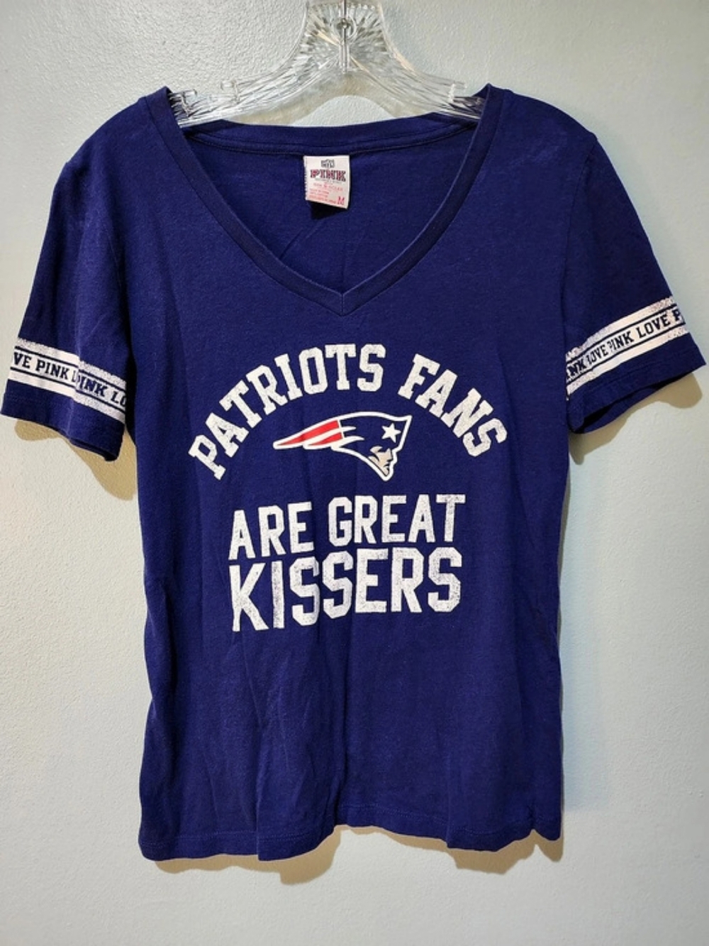 Victoria's Secret PINK Patriots Fans Graphic Tee Size Medium